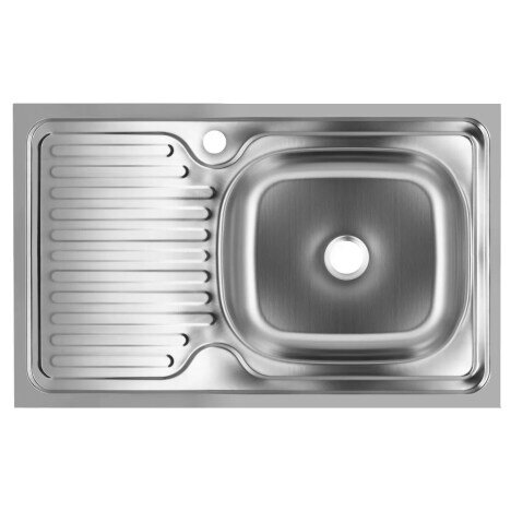 Chiuveta inox pentru blat 43.5x76 cm anticalcar cu preaplin FREDDO ERT-SN 9002D, disponibil dreapta