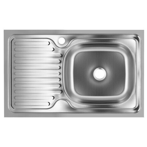 Chiuveta inox pentru blat 43.5x76 cm anticalcar cu preaplin FREDDO ERT-SN 9002D, disponibil dreapta